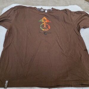 LRG T Tee shirt Men Peace Be With You Skater Retro Grunge Brown Nostalgia 4XL